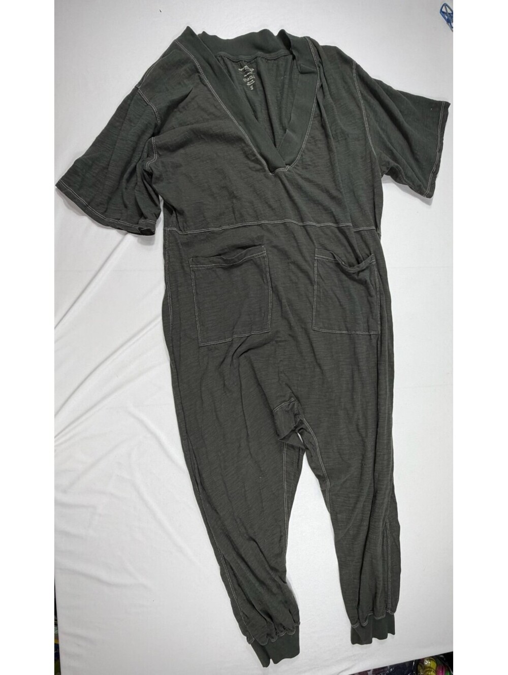 Natural Life Olive Green Cotton Jumpsuit with Pockets Size S